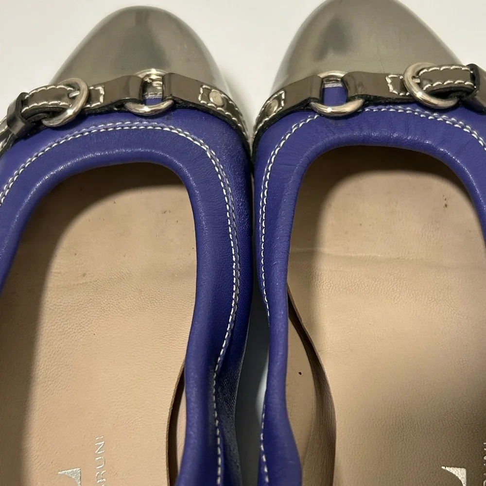 Attilio Giusti Leombruni Ballet Flats Purple Silver Size 8 - Picture 9 of 15